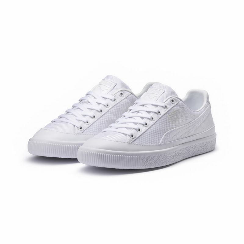 Basket Puma Clyde Rubber Toe Homme Blanche/Blanche Soldes 575RTIWH